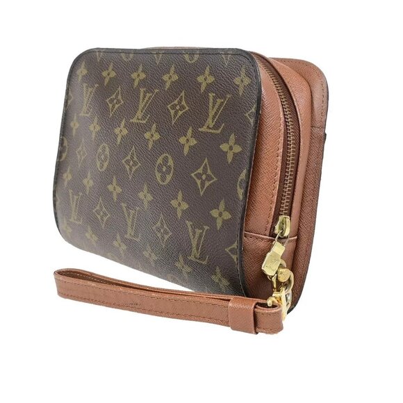LOUIS VUITTON Orsay Clutch Hand Bag Monogram Leather Brown France - Picture 5 of 15